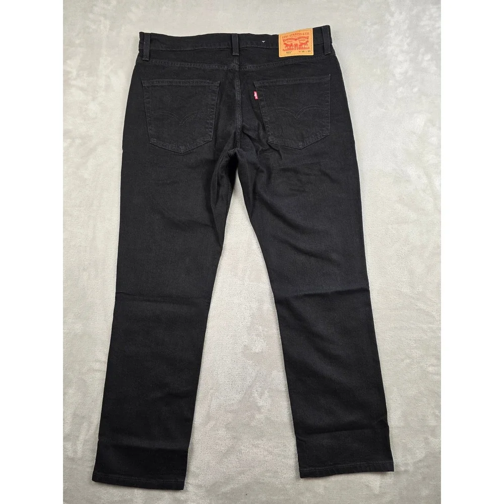 Levi's 511 Slim Jeans Mens 36x30 Black Advanced Stretch Denim Pants